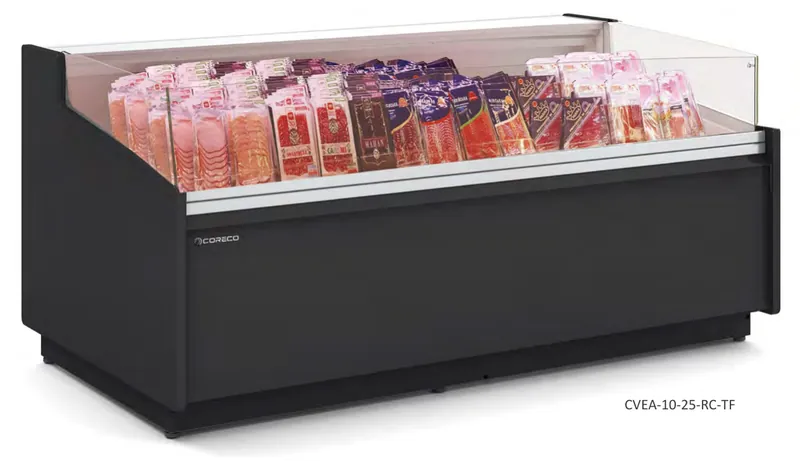 Vitrina expositora modular serie 10 AUTOSERVICIO, con reserva Coreco CVEA-10-13-RC-TF - Vitrinas de refrigeración