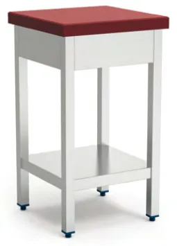 Fricosmos Tajo de troceo con fibra roja con faldón y entrepaño 400x400x900 mm ref. 030302 - Mesas de trabajo