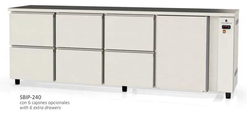 Frente-mostrador refrigerado SNACK-BAR pre-instalación Coreco SBIP-190 - Vitrinas de refrigeración