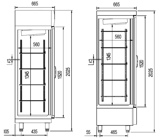 Expositor refrigerado vertical Coreco CARAC-125 - Vitrinas de refrigeración