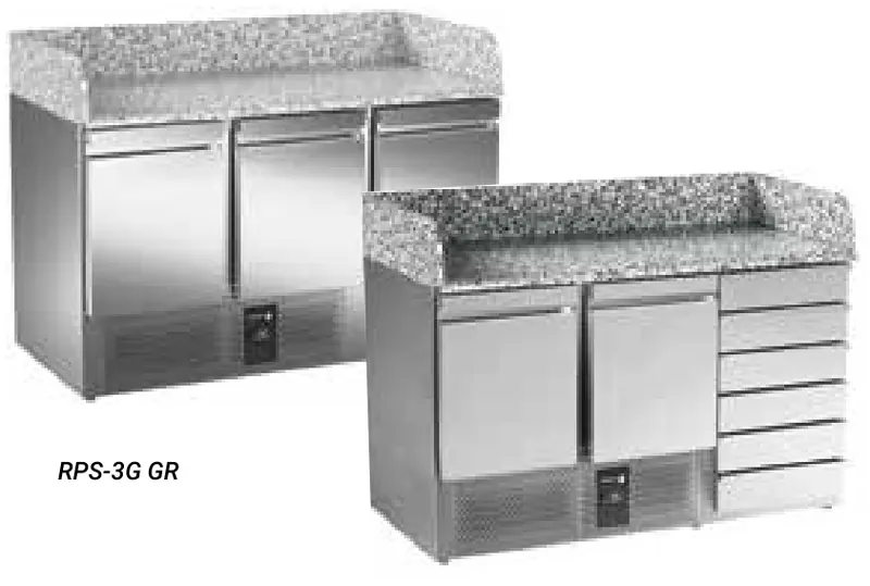Fagor Professional Saladette compacta para pizza RPS-2G D6 GR - Mesas frías de pizza