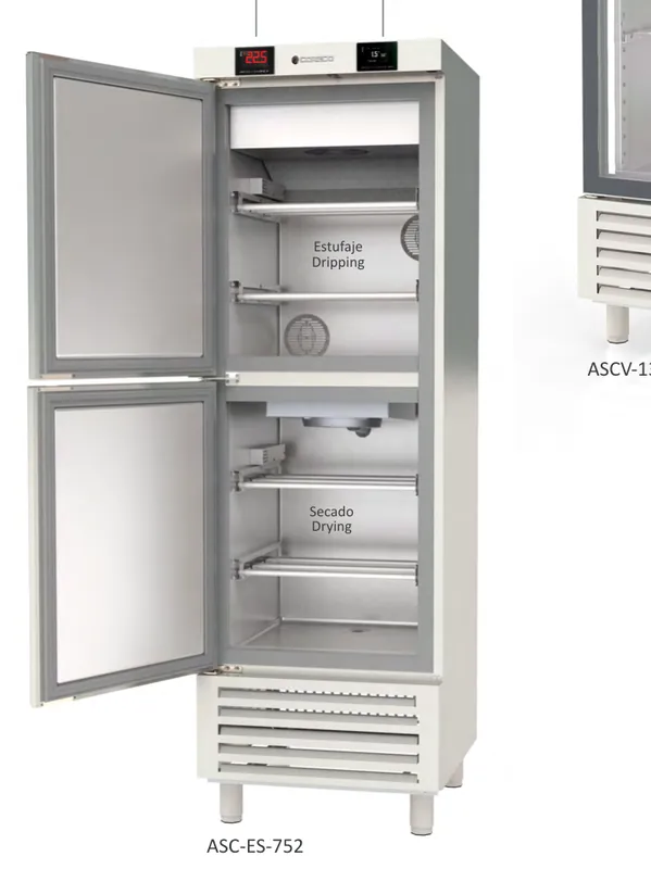 Armario SNACK, una puerta curación y secado de CHARCUTERIA Coreco ASC-S-751 - Vitrinas de refrigeración