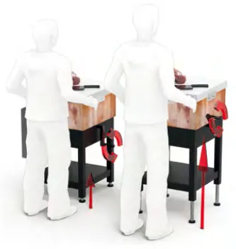 Fricosmos Tajo con sistema de elevación y cuchillero acoplado ref. 033008 - Mesas de trabajo