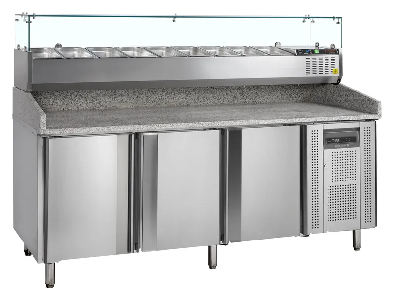 Mesa para pizza, incl. unidad de condimentos PT1300 + GVC38-200