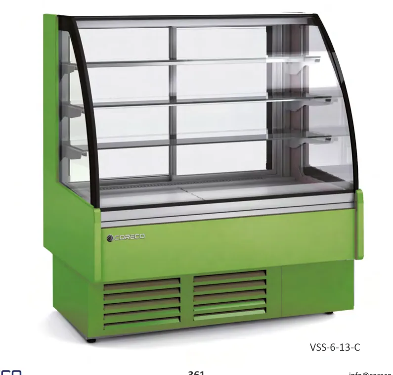 Vitrina expositora modular serie STAR SNACK, cristal CURVO Coreco VSS-6-16 - Vitrinas de refrigeración