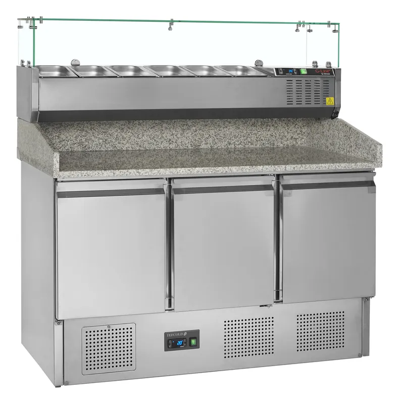 Mesa para pizza, incl. unidad de condimentos PT1365 + GVC33-140