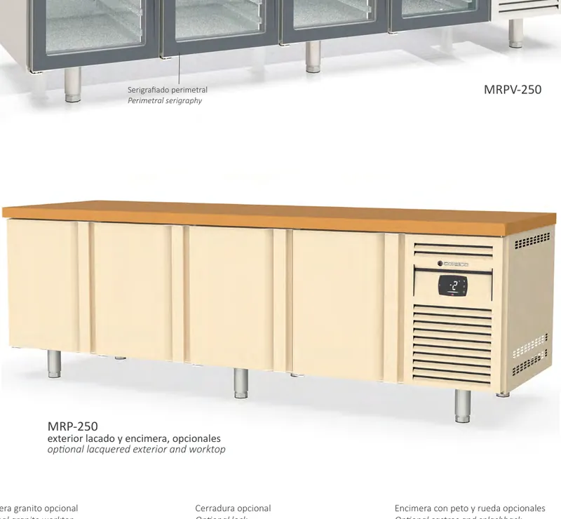 Mesa fría 60x40, refrigeración y congelados Coreco MCP-150 - Mesas frías
