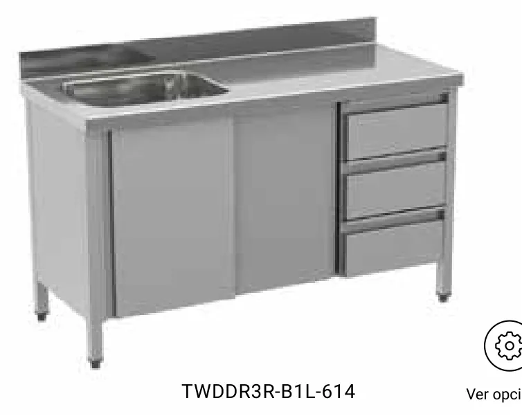 Fagor Professional Mesa mural con cuba TWD-B1R-614 - Mesas de trabajo