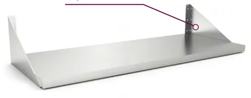 Fricosmos Bandeja horizontal inox para estante mural 800x300 mm ref. 011602 - Estanterías y estantes