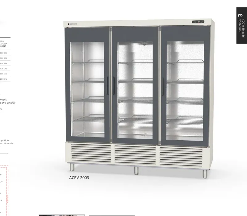 Armario SNACK, refrigeración y congelados, PUERTA CRISTAL Coreco ACCV-751 - Vitrinas de refrigeración