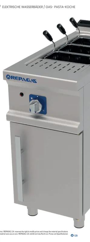 Cuece pastas eléctrico Repagas CPE-91 - Cocedores