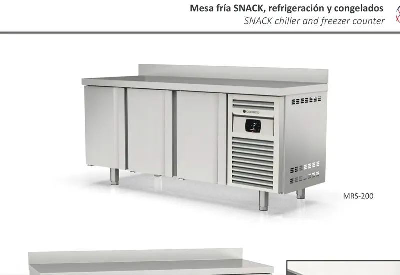 Mesa fría SNACK, refrigeración y congelados Coreco MCS-200 - Vitrinas de refrigeración