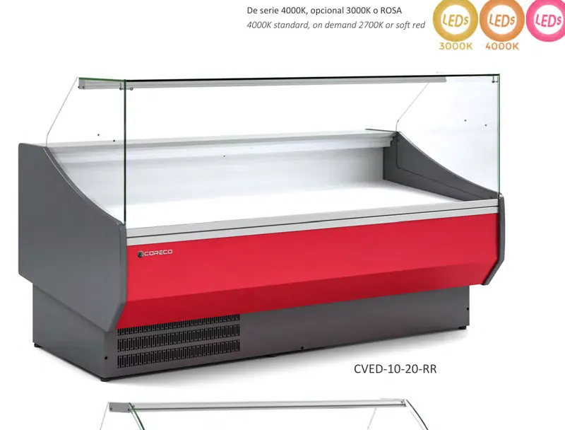 Vitrina expositora serie 10 ECO-D Coreco CVED-10-15-RR-TF - Vitrinas de refrigeración