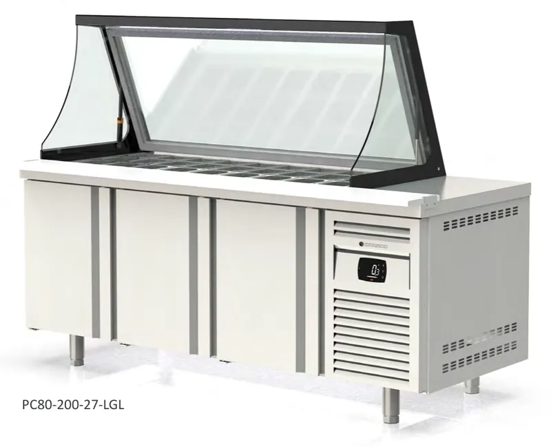 Mesa preparación con tapa cristal elevable Coreco PC80-200-27-LGL - Varios