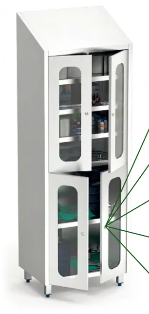 Fricosmos Armario con cerradura y puertas transparentes para medicamentos y utensilios ref. 081620 - Muebles neutros