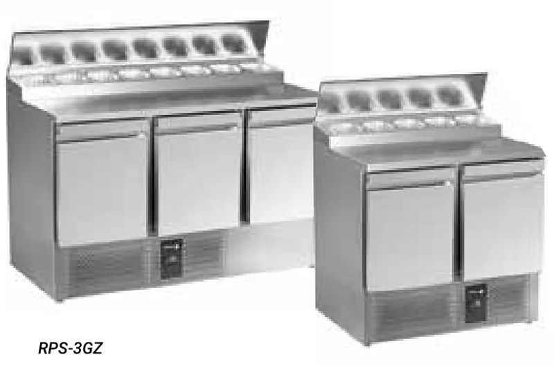 Fagor Professional Saladette con encimera para pizza RPS-2GZ - Mesas frías de pizza
