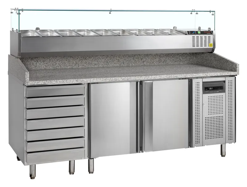 Mesa para pizza, incl. unidad de condimentos PT1310 + GVC38-200