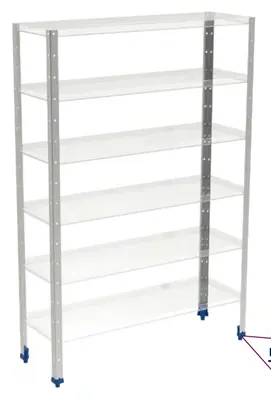 Fricosmos Soporte inox vertical para estantería mo dular 40x40x2350 mm ref. 011012 - Estanterías y estantes