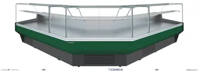 Vitrina expositora modular serie-9, con y sin reserva Coreco CMCVE-9-12 - Vitrinas de refrigeración