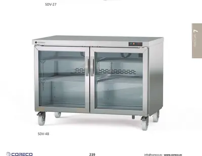 Mesa fría puertas de cristal Coreco SDV-27 - Mesas frías