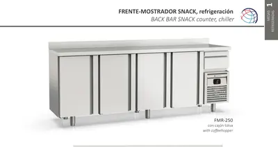 Frente-mostrador snack, refrigeración Coreco FMR-150 - Vitrinas de refrigeración