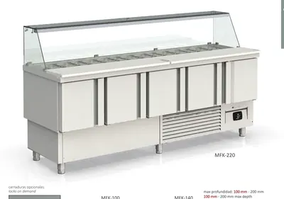 Mesa fría GN 1/1 compacta kebab Coreco MFK-100 - Mesas frías