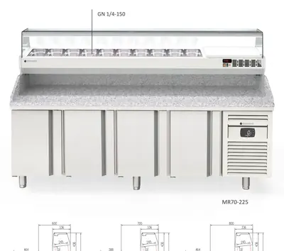 Mesa fría PIZZA Coreco MR60-150 - Mesas frías de pizza