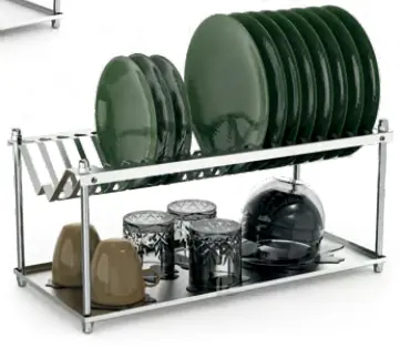 Fricosmos Escurridor de platos y vasos en acero inoxidable ref. 051602 - Estanterías y estantes