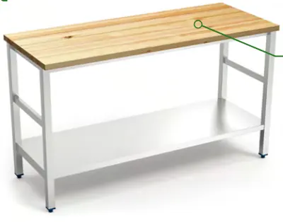 Fricosmos Mesa central inox con encimera de cristal translúcido ref. 076878 - Encimeras