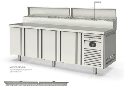 Mesa fría salad-cheff 1/6 Coreco MFEI70-180-1/6 - Mesas frías
