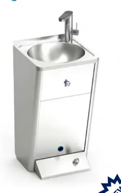 Fricosmos Lavamanos autónomo portátil de acero inoxidable con agua caliente instantánea serie Go! ref. 061486 - Fregaderos y lavamanos