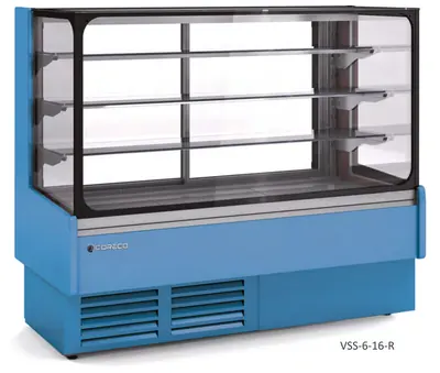 Vitrina expositora modular serie STAR SNACK, cristal PLANO Coreco VSS-6-13-R - Vitrinas de refrigeración