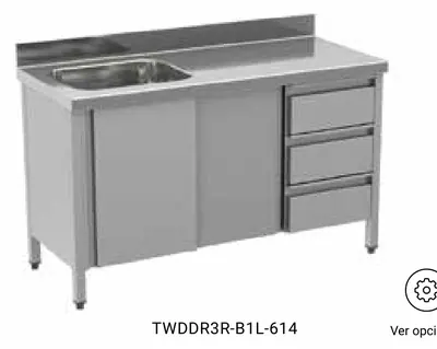 Fagor Professional Mesa mural con cuba TWD-B1C-616 - Mesas de trabajo