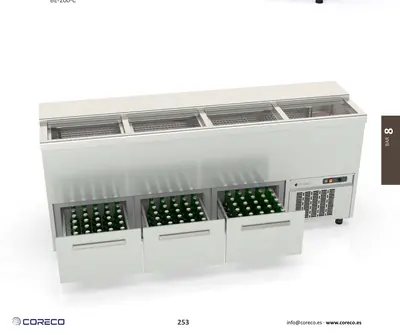 Enfriador de botellas CON CAJONES Coreco BE-100-C - Backbars