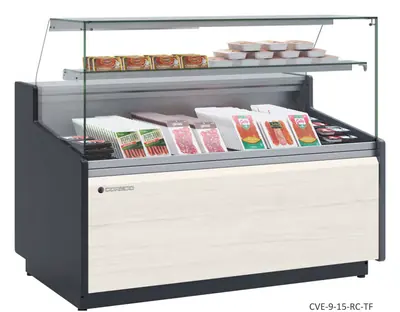 Vitrina expositora modular serie 9 DELICATESSEN con reserva Coreco CVE-9-10-RC-TF - Vitrinas de refrigeración