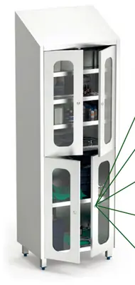 Fricosmos Armario con cerradura y puertas transparentes para medicamentos y utensilios ref. 081620 - Muebles neutros