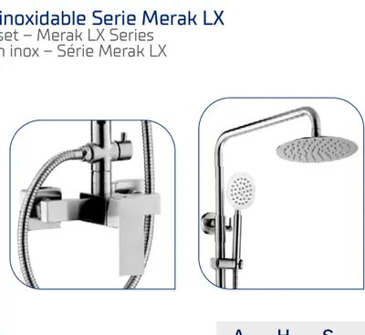 Fricosmos Conjunto de ducha inoxidable Serie Merak BK ref. 464744 - Grifería